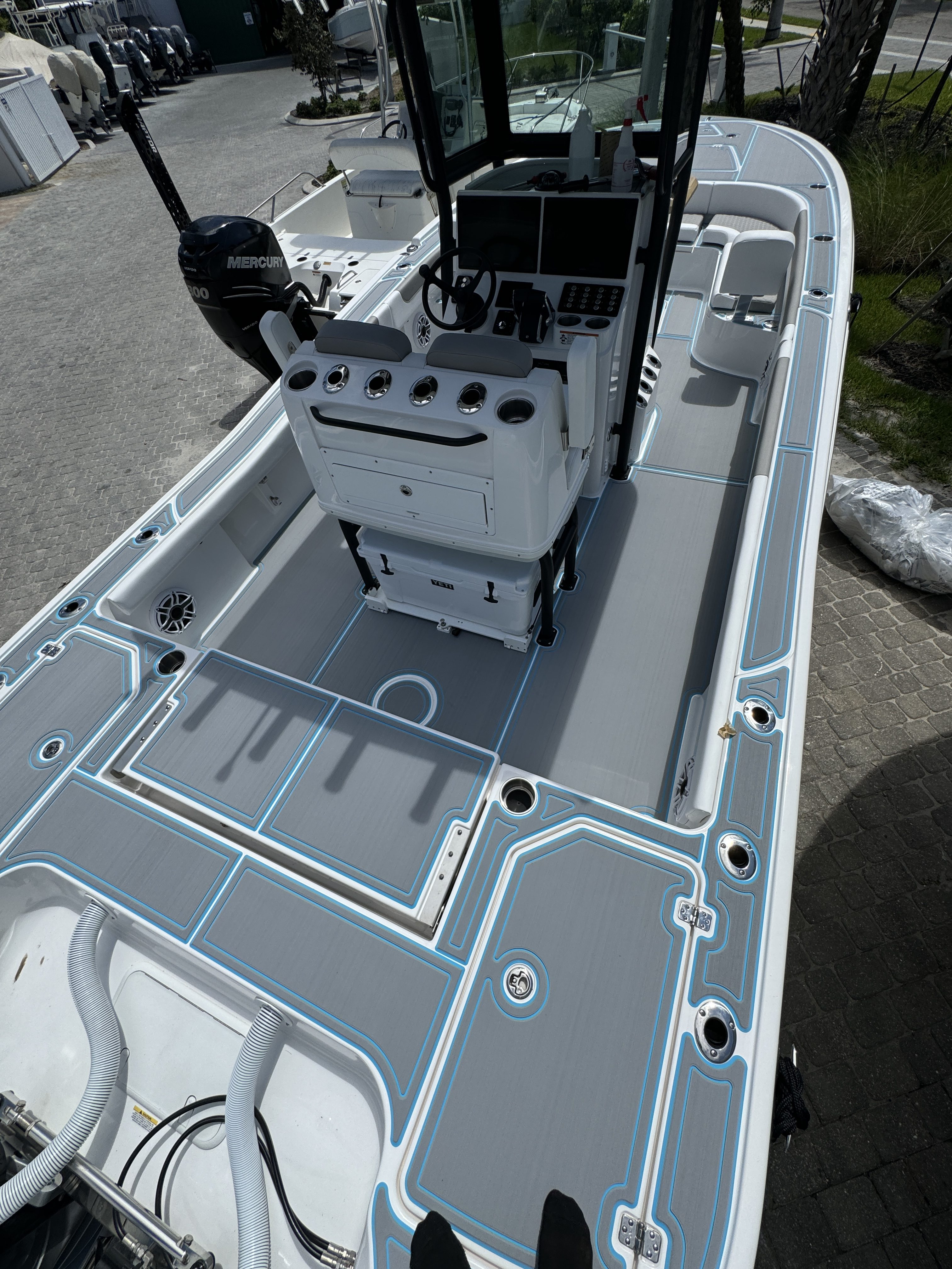SeaDek installation on bay boat in Florida